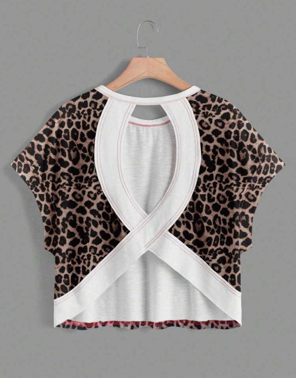Cheetah open back shirt