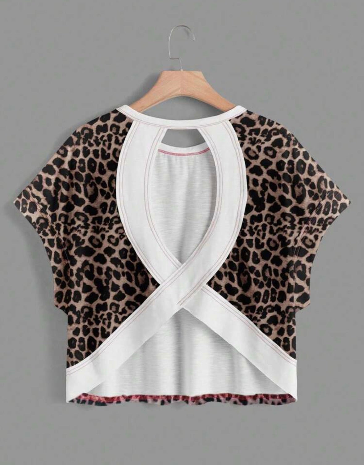 Cheetah open back shirt